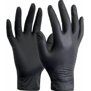 Black Disposable Nitrile Gloves Box Of 100 (L)